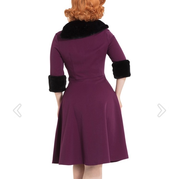 Rockabilly Pinup Girl Voodoo Vixen Vintage Retro 1950/1950 Dress NWT Belle Fur M - Picture 7 of 10